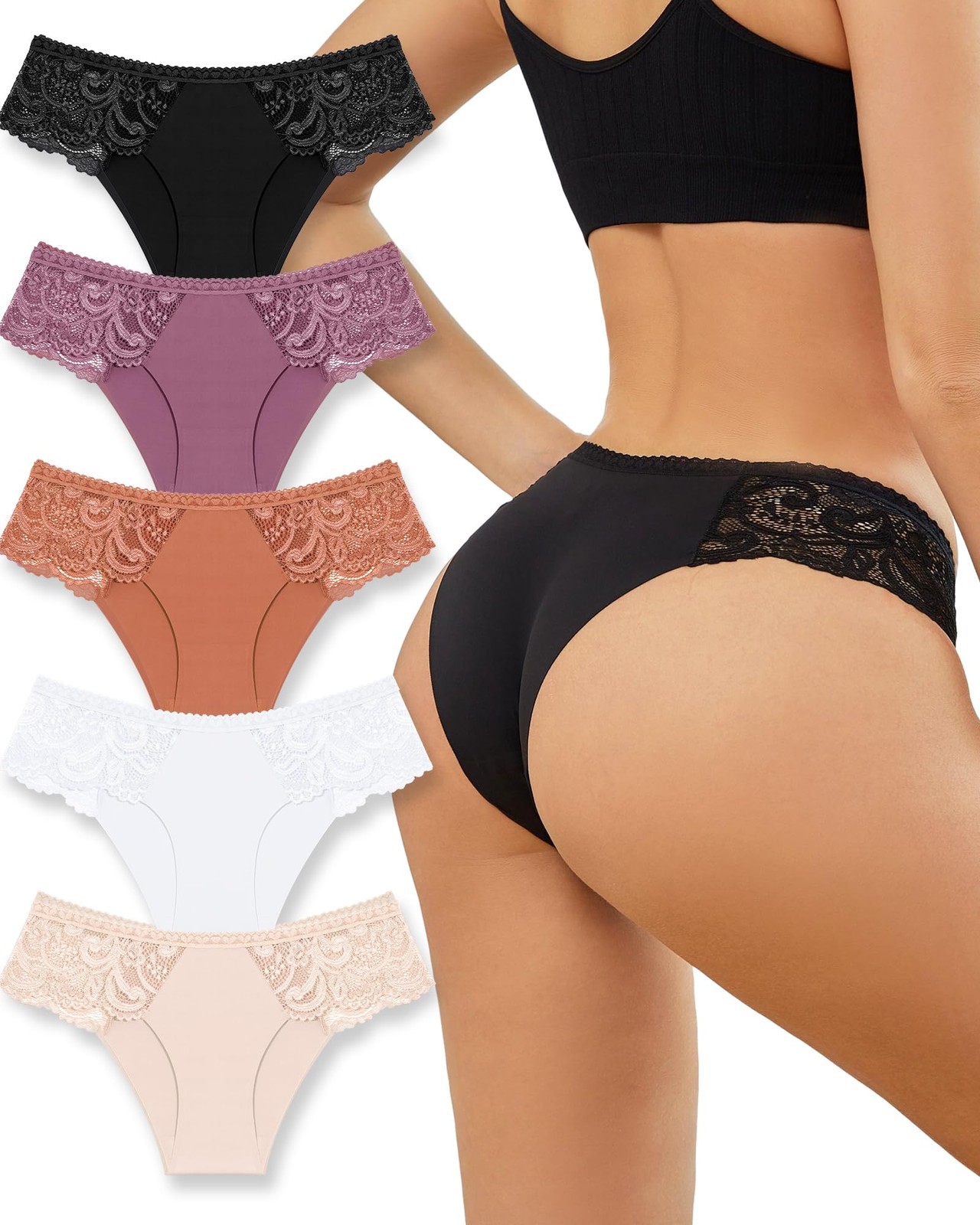 ROSYCORAL Sexy Underwear for Medium, Black,copper,white,beige,dusky Mauve