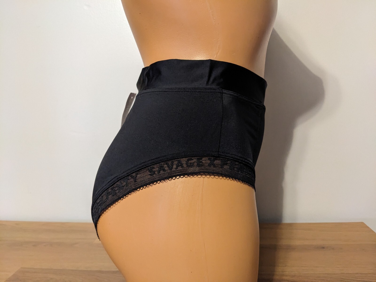 Savage X Microfiber Logo-Trim High-Waist Cheeky Panty, Caviar, 316146, 3X