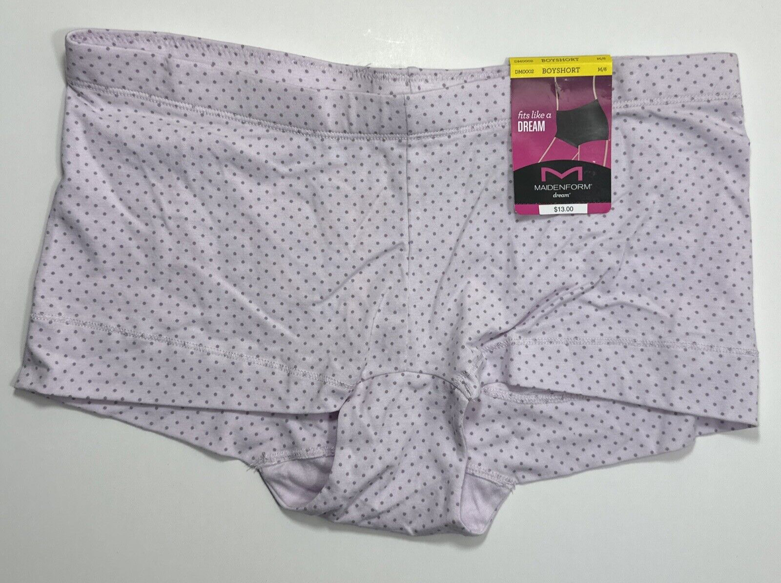 Maidenform Women’s Underwear Lavender Dot Dream Boyshort Panty M/6 DM0002 Purple