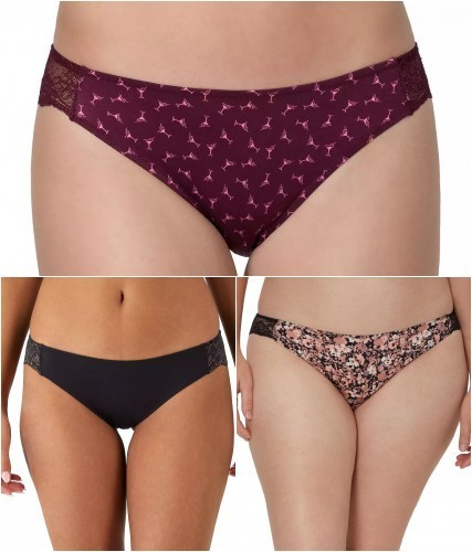New 3 Pairs Maidenform Comfort Devotion Lace Tanga Panties 40159 Size XL 8 NWT