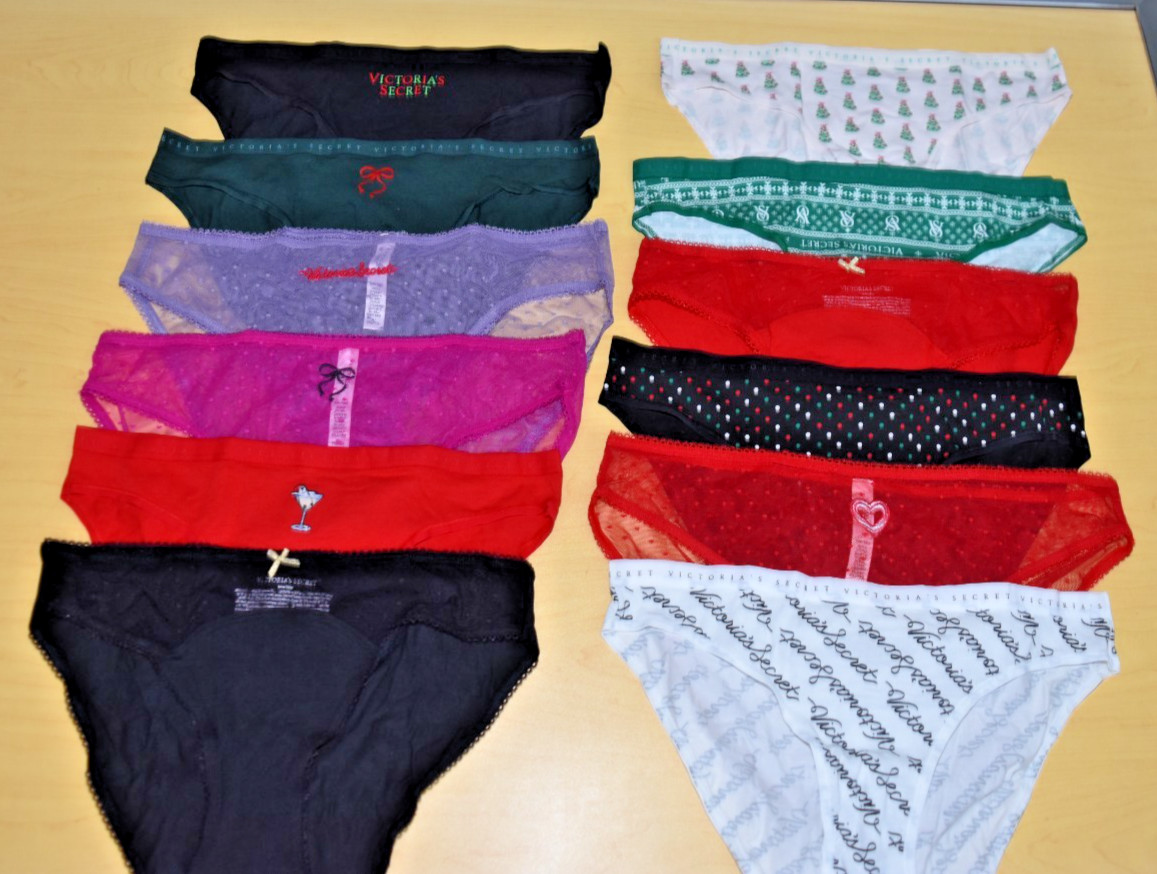 12 Victoria’s Secret Bikini Panties Lot M Medium Multicolor lace details