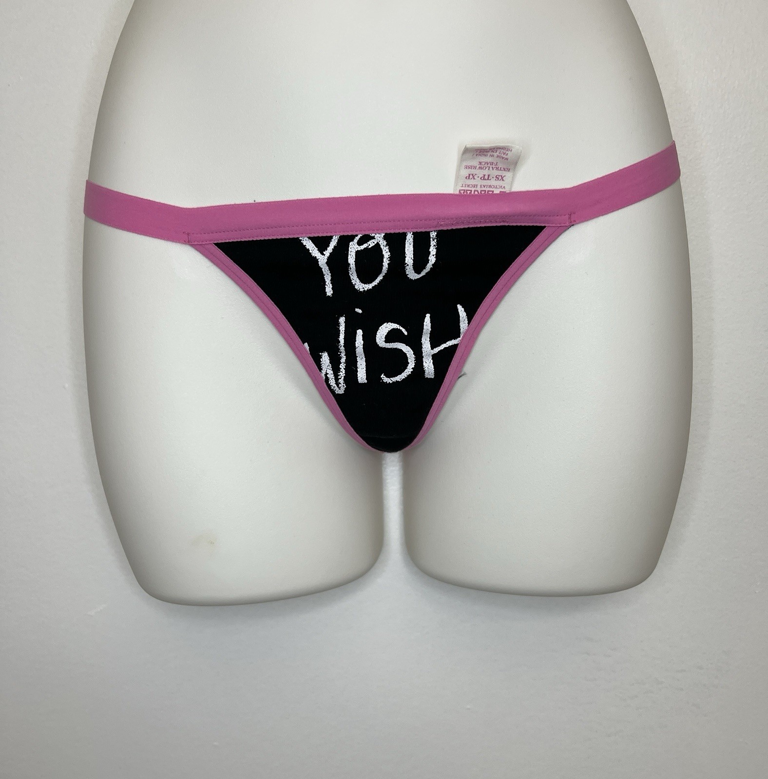 NEW Victoria’s Secret VTG PINK “YOU WISH” Extra Low Rise T-Back Thong Panties XS
