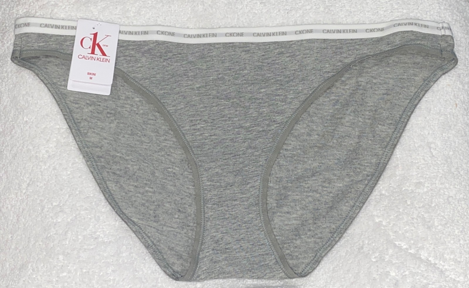 CALVIN KLEIN CK One Cotton Heather Grey White Bikini Panty Womens XS S M L XL