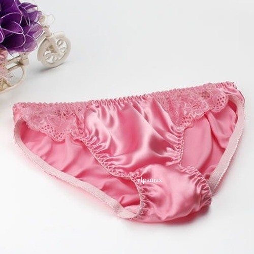 3 Pairs/lot Womens 100% Silk Sexy Panties Bikinis Underwear Knickers High-cut