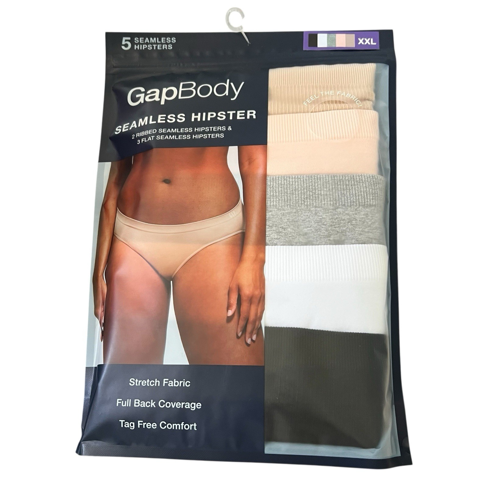 GapBody Women’s 5 Pack Seamless Hipster Size XXL Multicolored