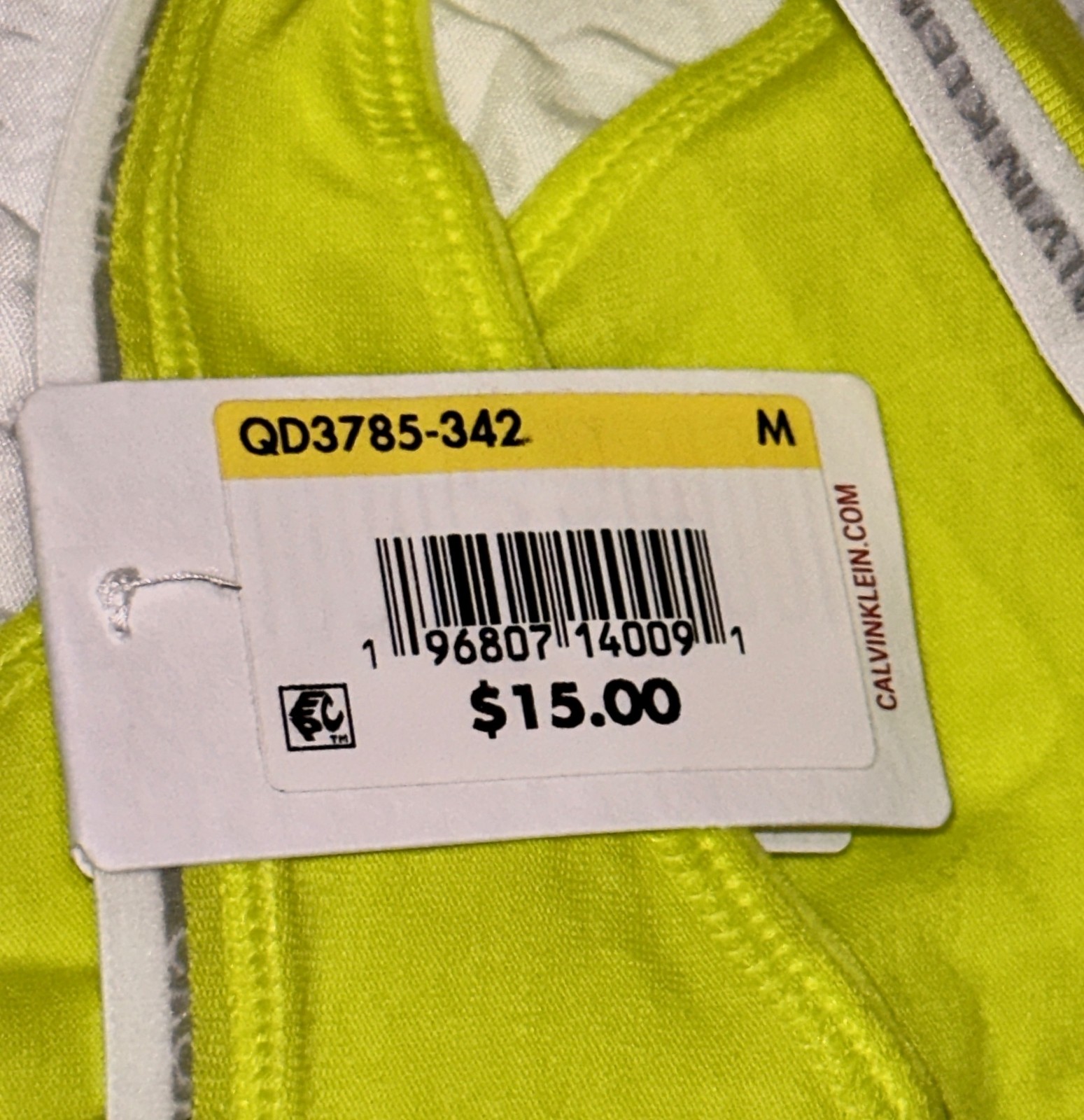 CALVIN KLEIN CK One Cotton Lemon Lime White Bikini Panty Womens Sz M 6 L 7 XL 8