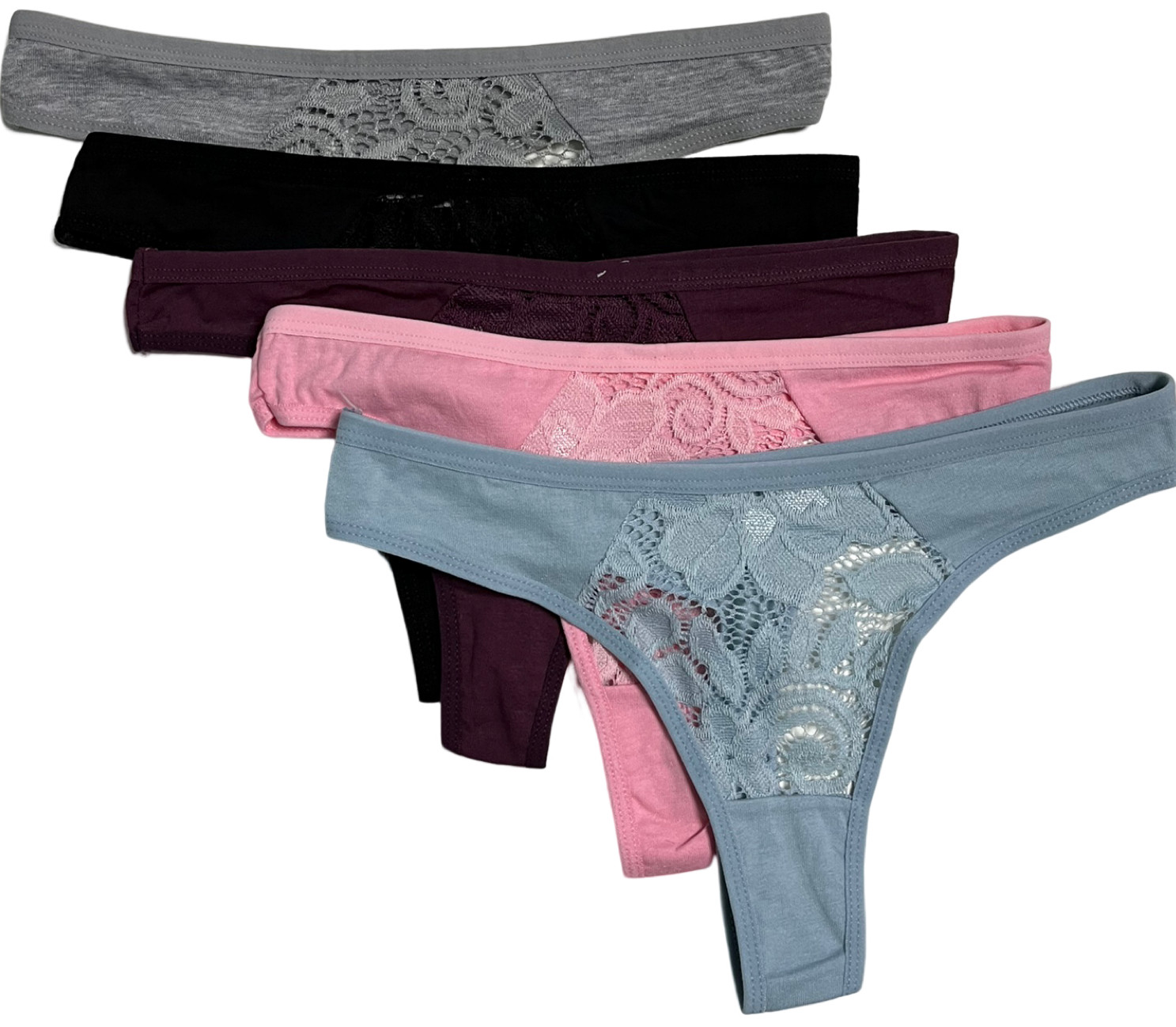 Sexy 5 Women Bikini Panties Brief Floral Lace Cotton Underwear (#F264)
