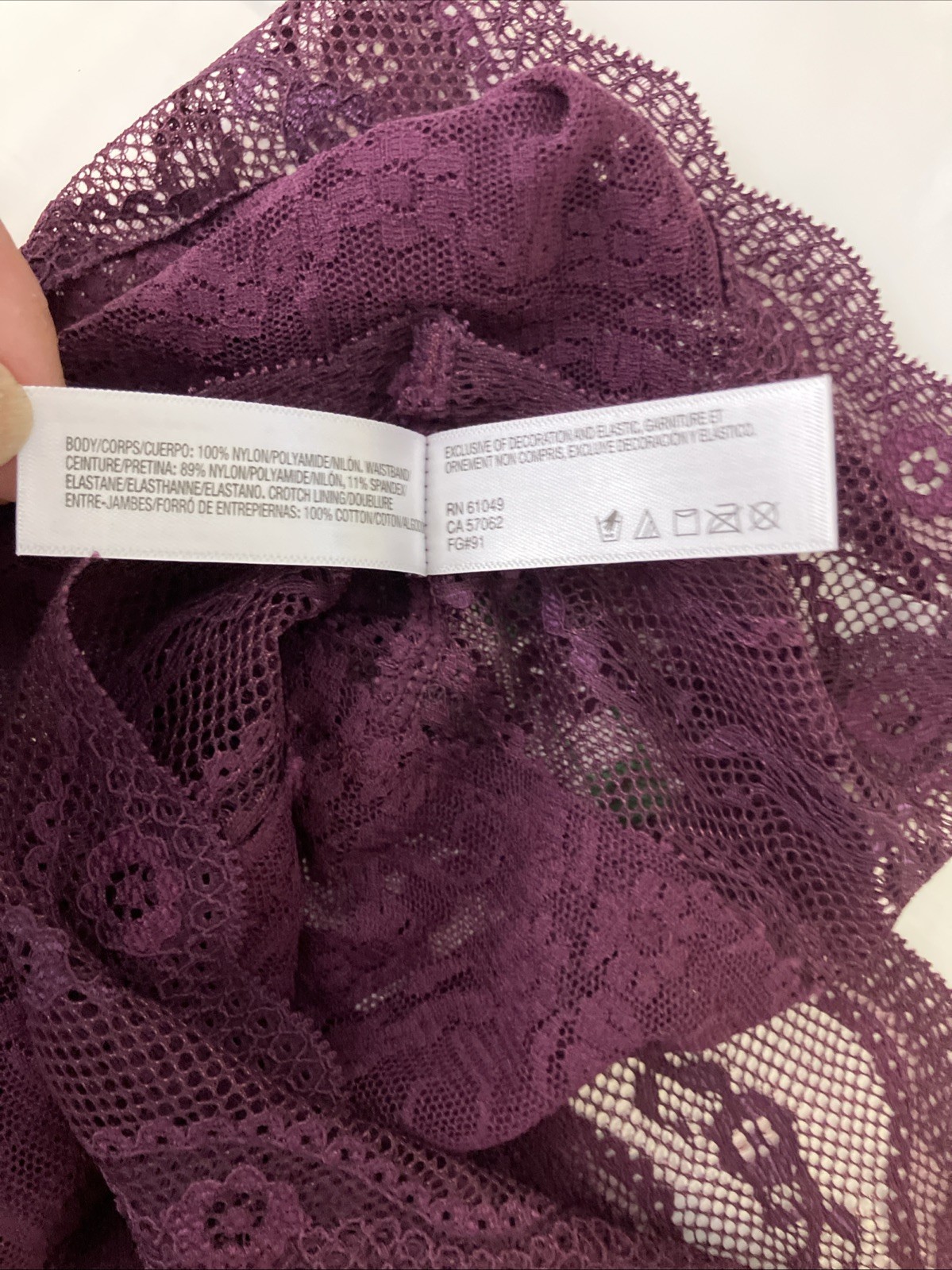 b.tempted By Wacoal Lace Kiss Hi-Leg Panties Burgandy Womens Size L/7