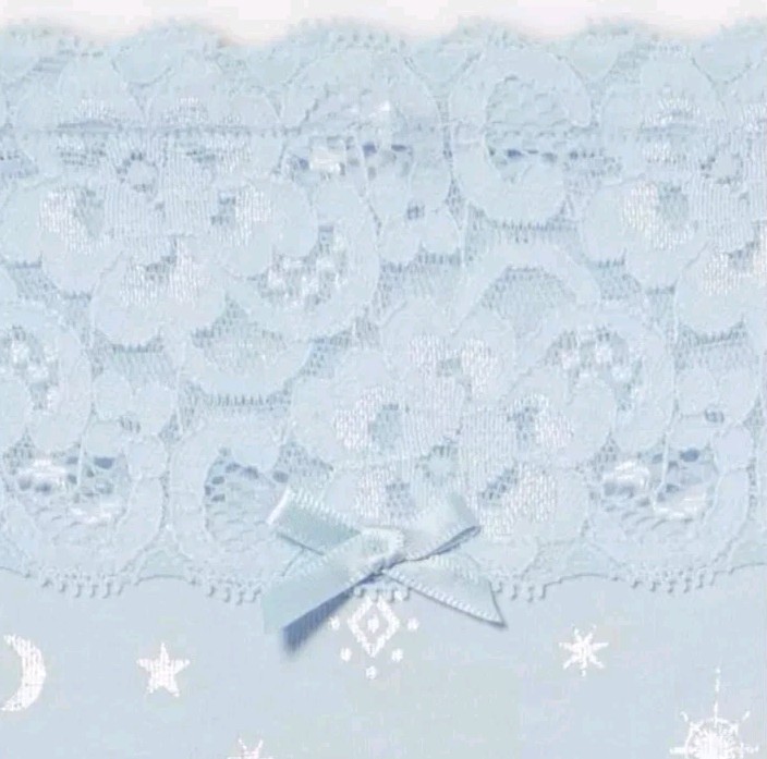 NEW TORRID 00 COTTON THONG LACE TRIM SPARKLY SNOWFLAKE PANTIES PANTY NWT BLUE