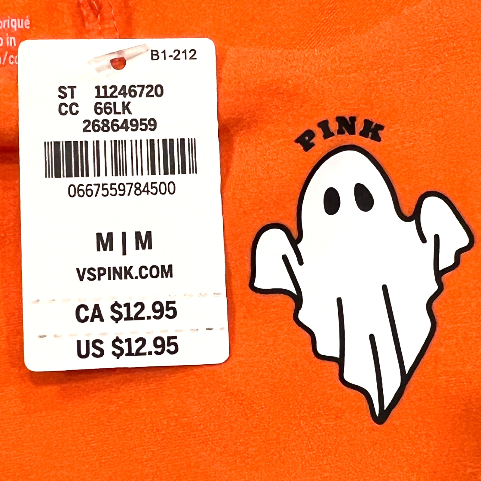 NWT VICTORIA’S SECRET PINK No Show Thong Pantie Sz XS-M-L-XL Orange Ghosts