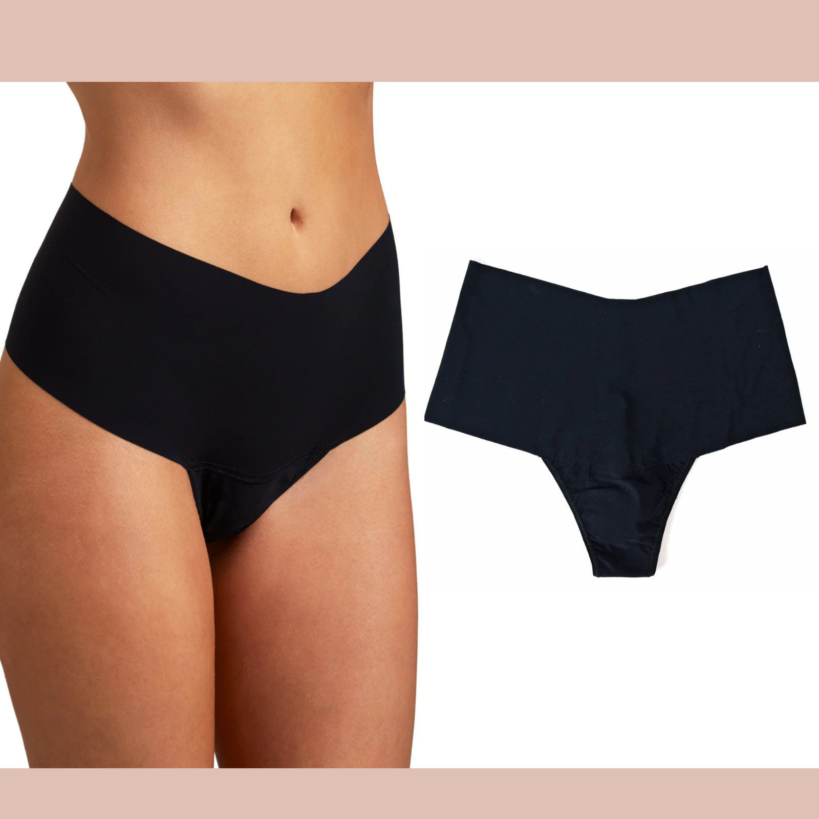 NEW $25 Hanky Panky [ Large ] BreatheSoft High Rise Thong Black 6970