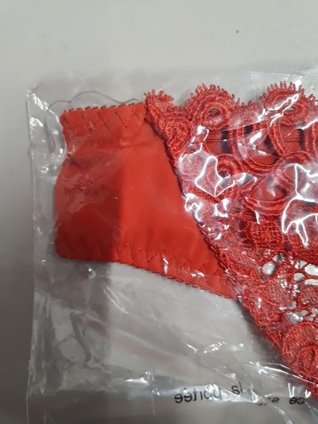 BNWT Valbonne Deep Red Embroidered Thong Size Medium 10-12