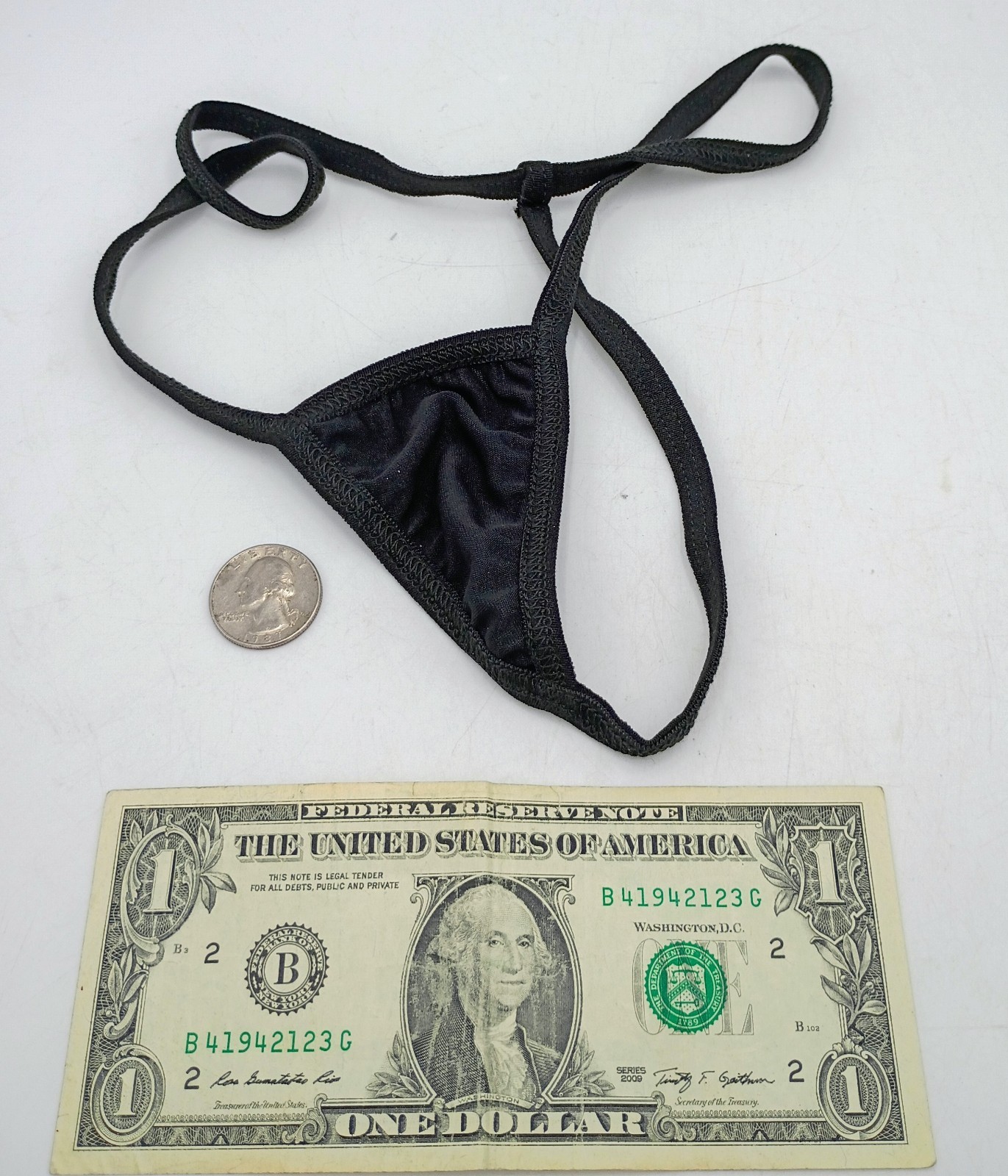 Sexy G String / Thong Low Waist Tiny Panties ” Black ” Ships FREE US Seller