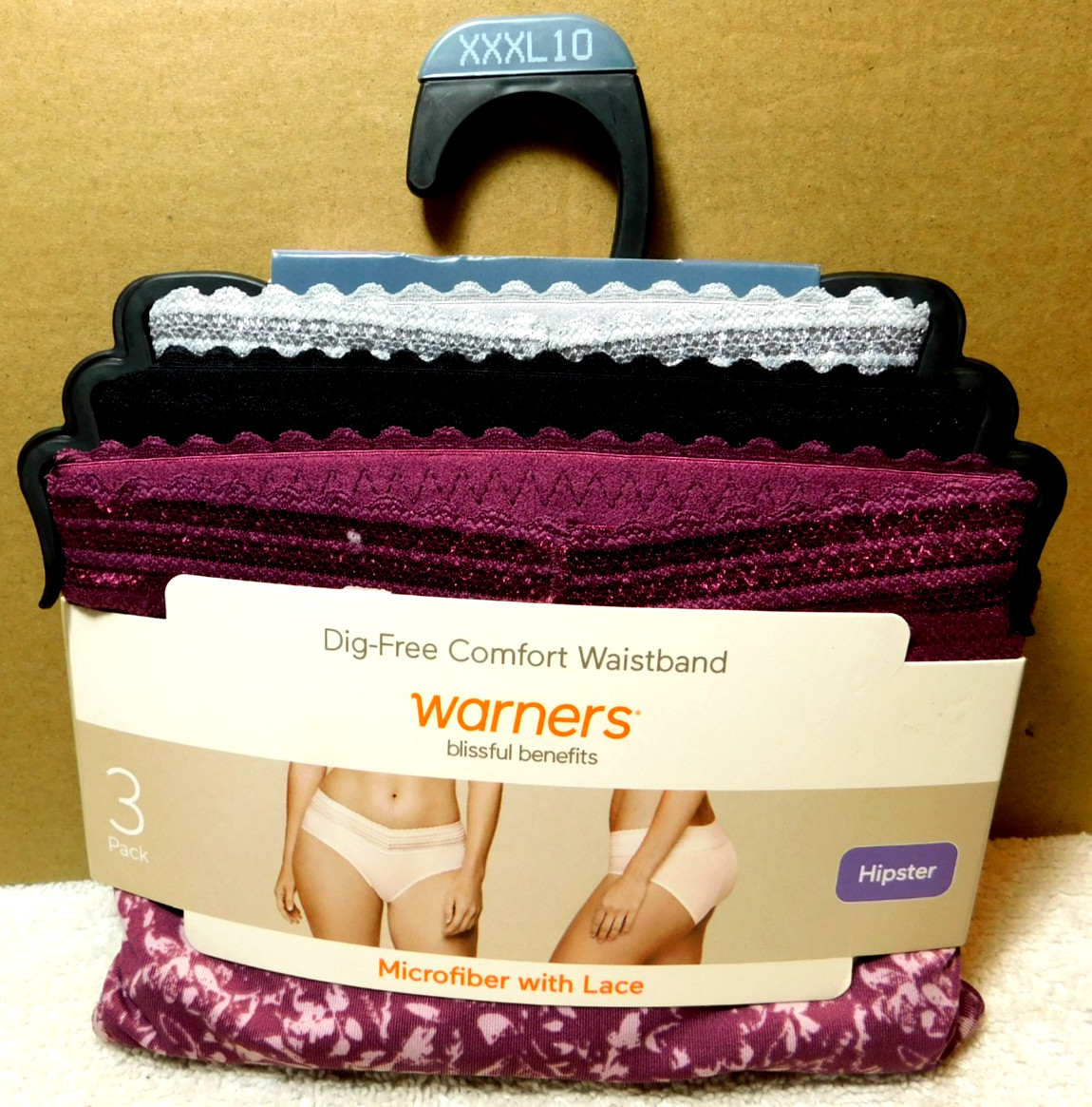 Warners~Blissfulo Benefits Microfiber With Lace 1 Floral Print & 2 Solids (DG)