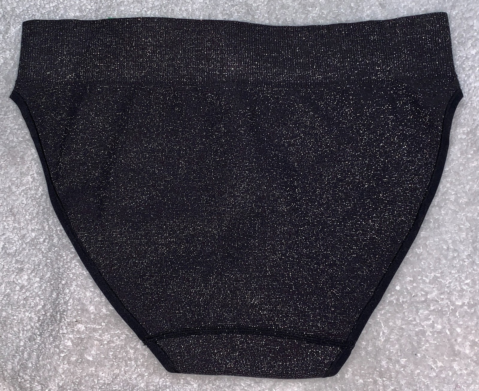 MAIDENFORM M Seamless Black Metallic Silver High Leg Bikini Panty Womens Sz L