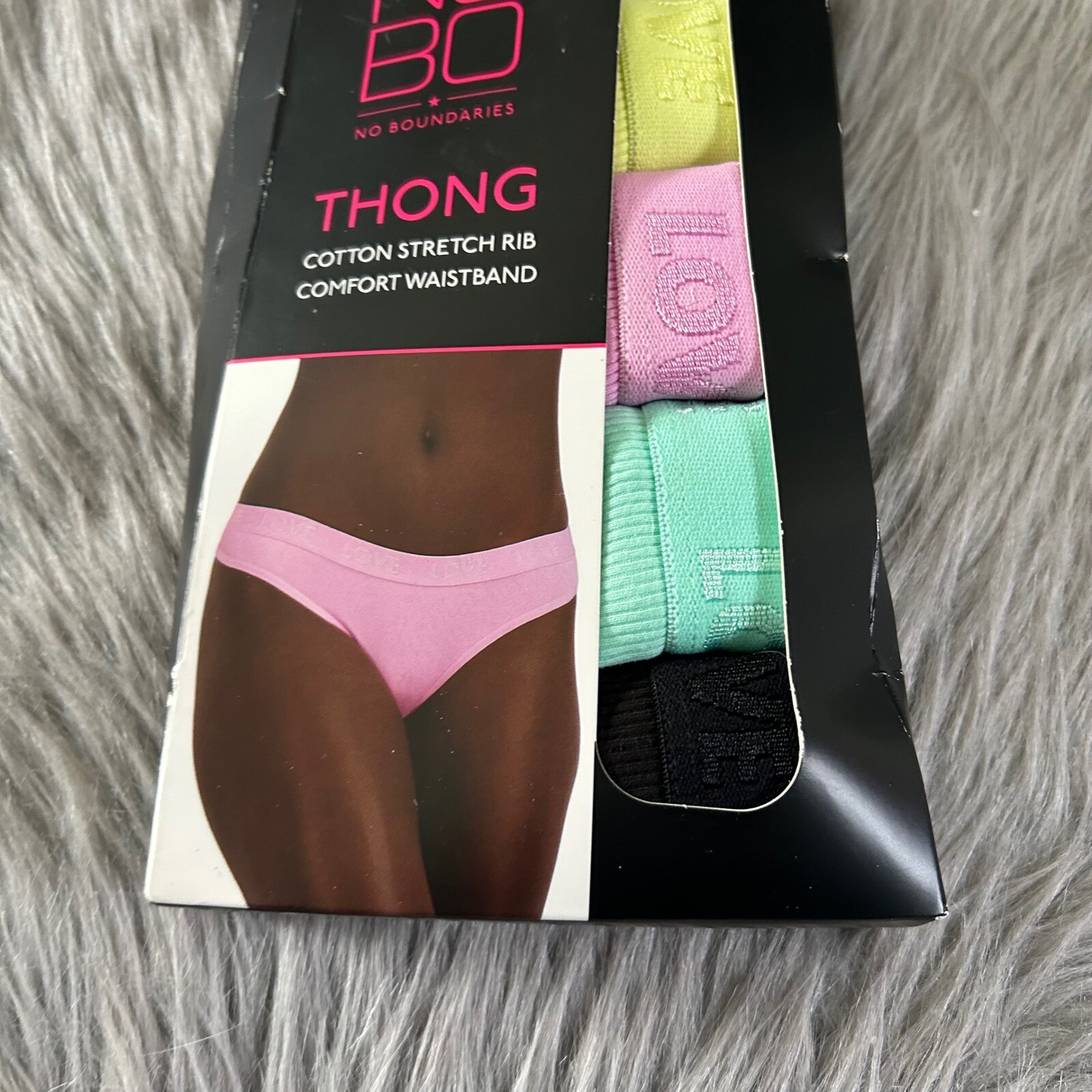 No Boundaries Thongs Women Junior Size XXL (19) Cotton Underwear 5 Pair Panties