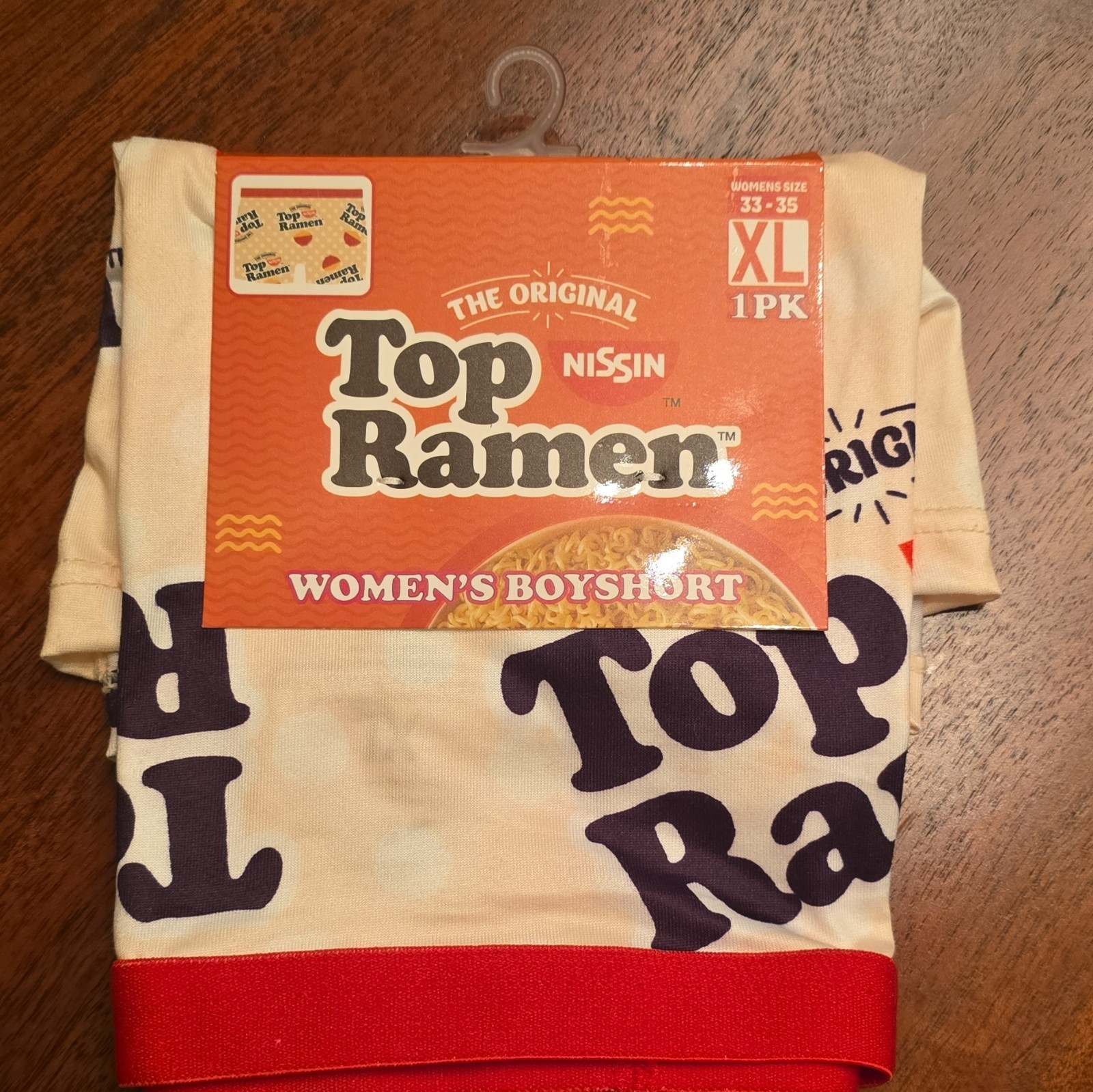 Top Ramen Women’s Boyshort Panties XL Polyester Spandex Logo 1 Pack NEW