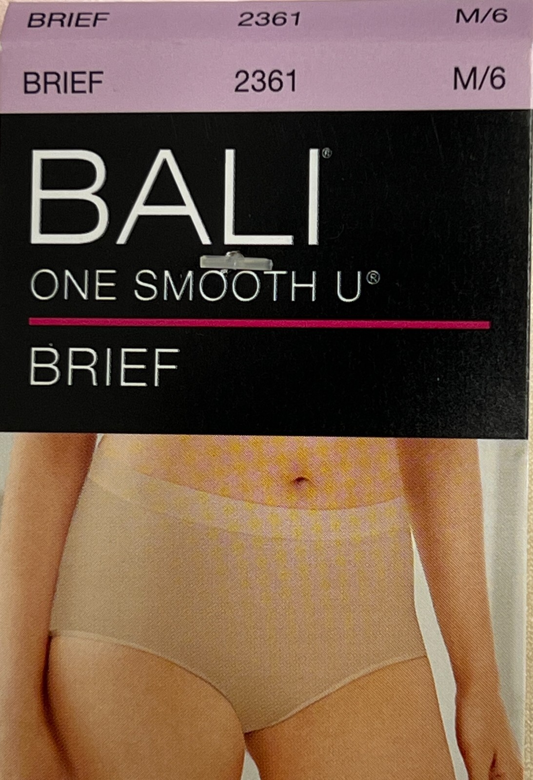 Bali One Smooth U Brief Panty M Size 6 MEDIUM NWT 2361 Underwear 4 PACK Panties