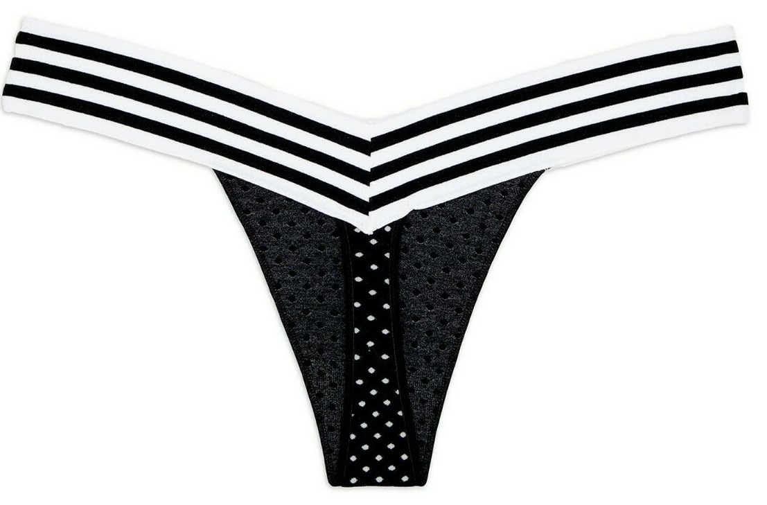 No Boundaries Women’s Seamless V-Thong Panties Size X-LARGE (8) Black White