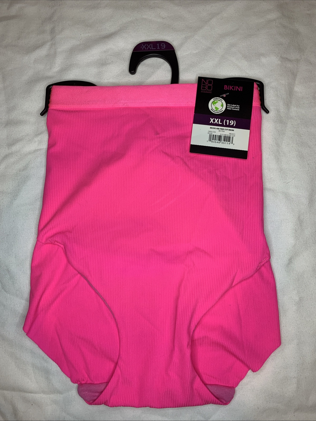 No Boundaries Women’s Micro Rib Cut Bikini Panties Size XXL (19) Bright Pink