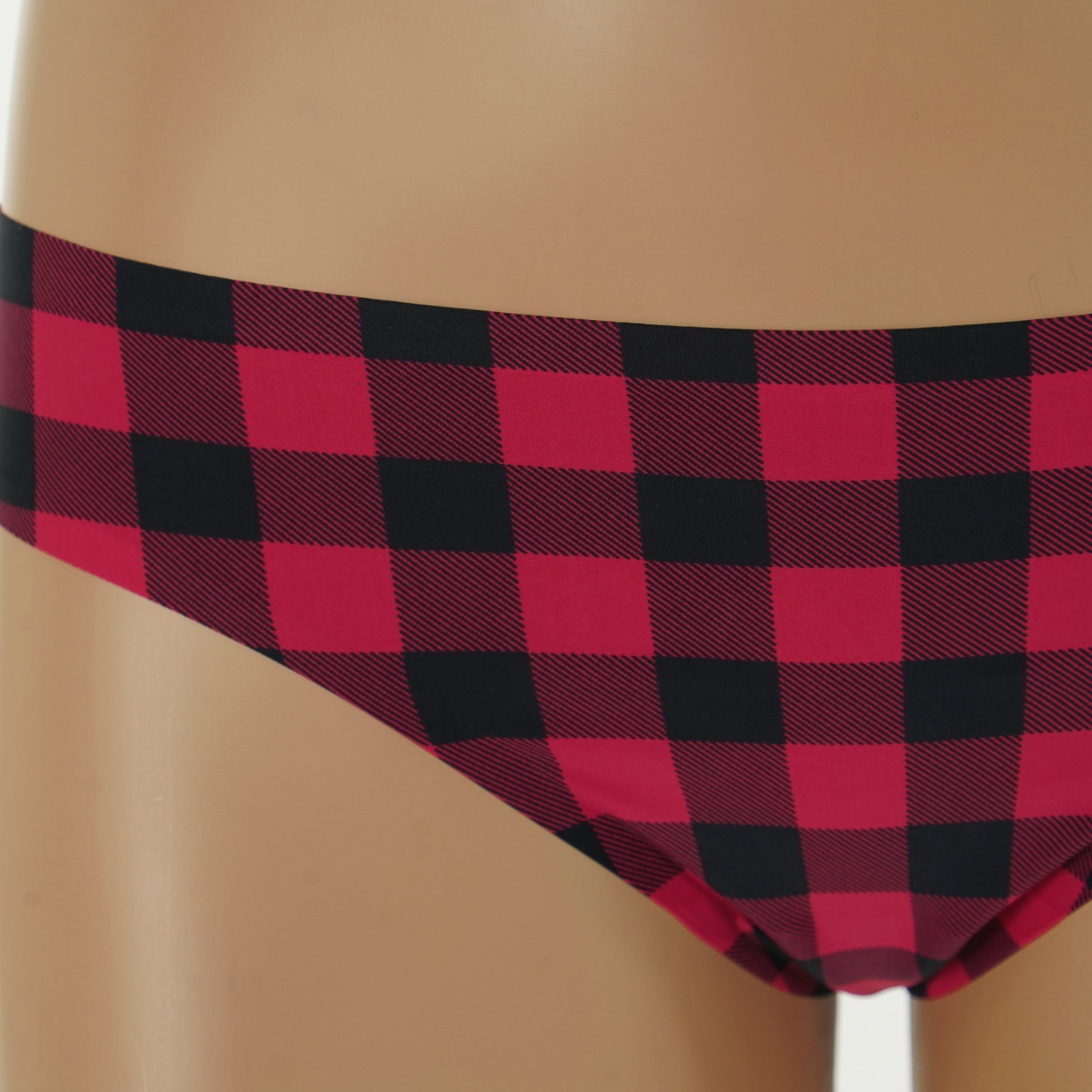 SO Junior’s SIZE 7-9 MEDIUM Red & Black BUFFALO CHECK THONG Panties #SO60001