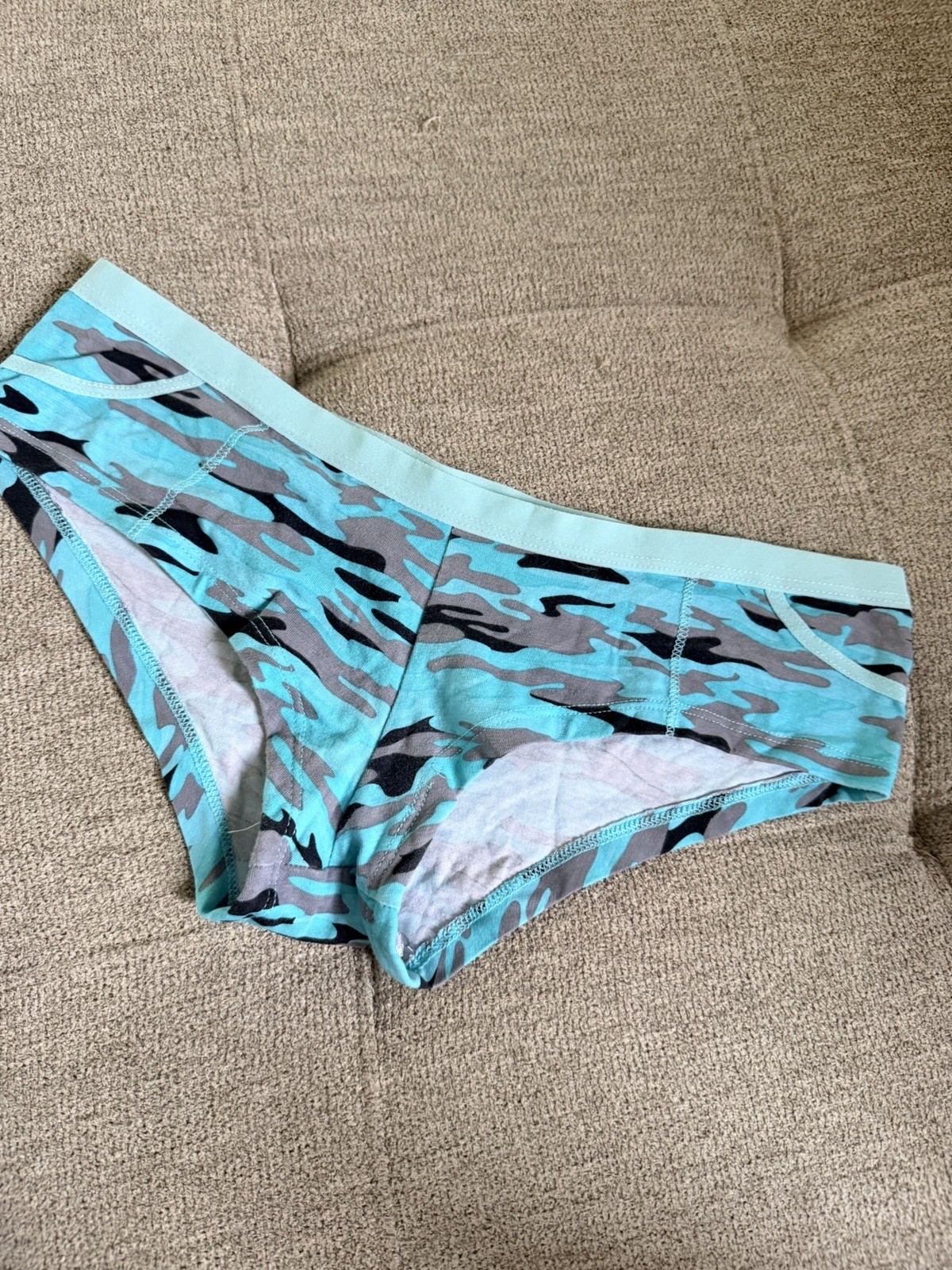 Blue Teal Camo Panties Size Small