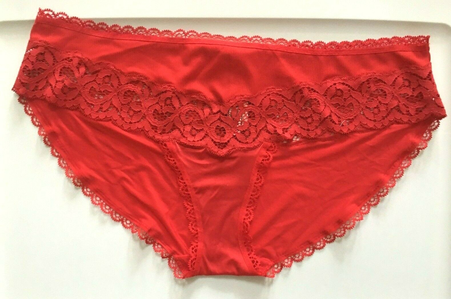 Victorias Secret Bikini Panties Shine Lace Lipstick Red XS-M-L Body By Victoria