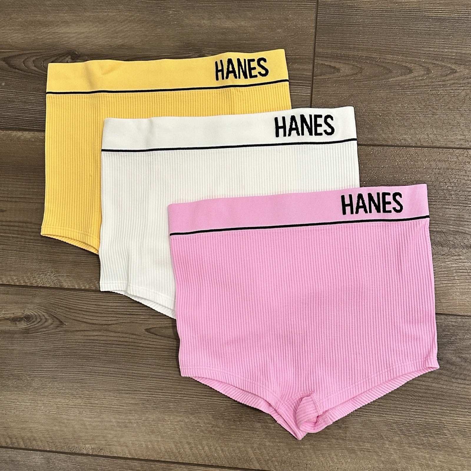 Hanes Women’s Originals Seamless Stretchy Ribbed Boyfit Panties Set Size Small