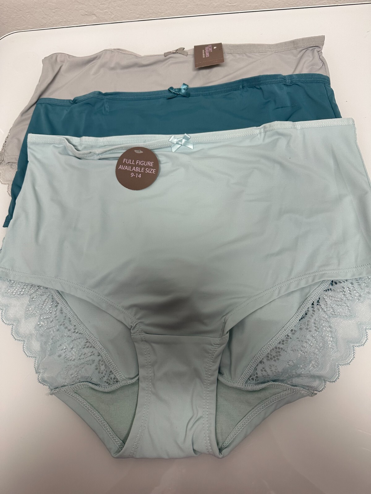 Secret Treasure Nylon Ladies 3 pack Brief Panties Full Figure Size 10-13 New CZ