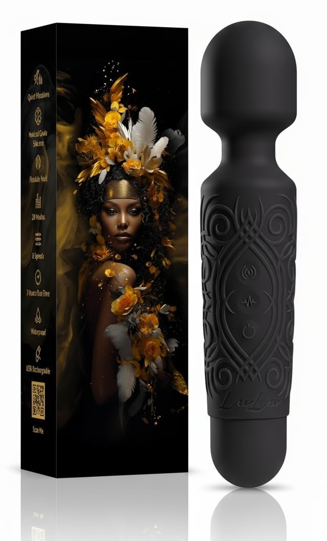LuLu Wand Vibrator for Women – Strong Multi-Speed Regular, Premium Black