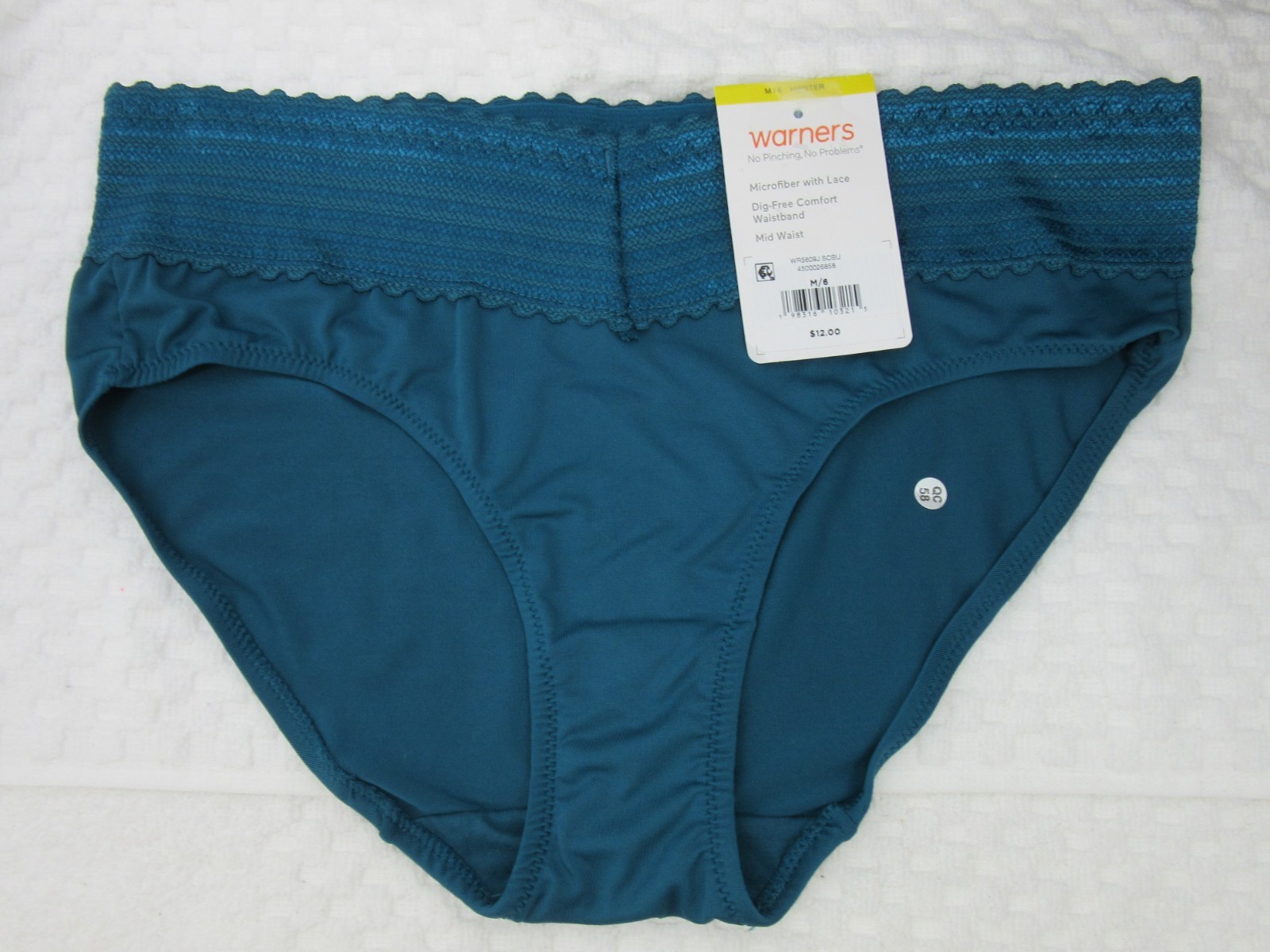 New set/3 WARNER’S no muffin top HIPSTER panties TEAL BLUE BLACK WINE FLORAL M