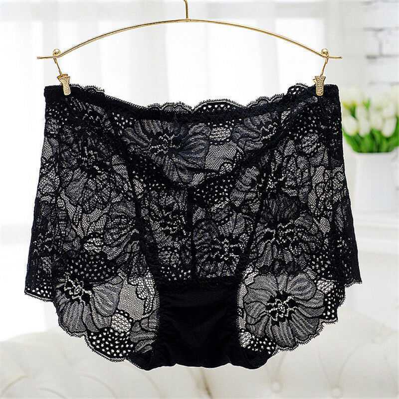 Ladies High Waist Lace French Knicker Boxer Briefs Lingerie Sexy