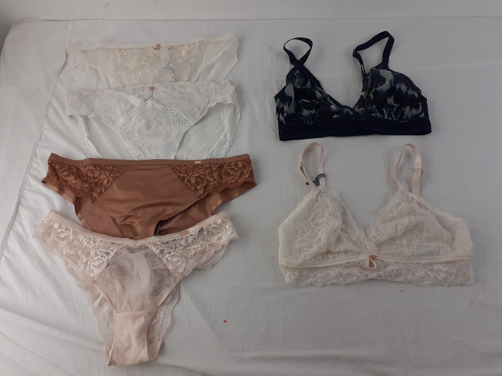 M&S Womens 6pcs Underwear Wireless Bralettes Brazilian Briefs Multi Size 14 NEW