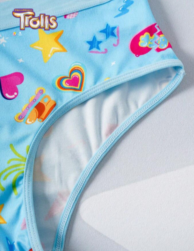 Women’s Teens SHEIN Trolls Cartoon Cute Heart Pattern Brief Panties Large 2 pack