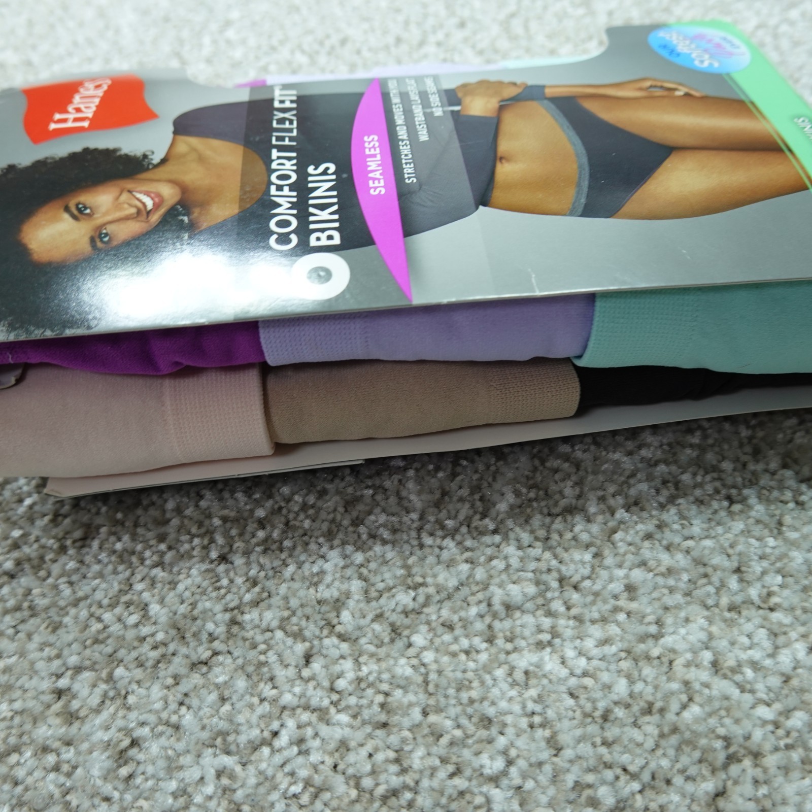 Hanes Underwear Womens 7 Large Bikinis Seamless Comfort Flex Fit 6 Pairs