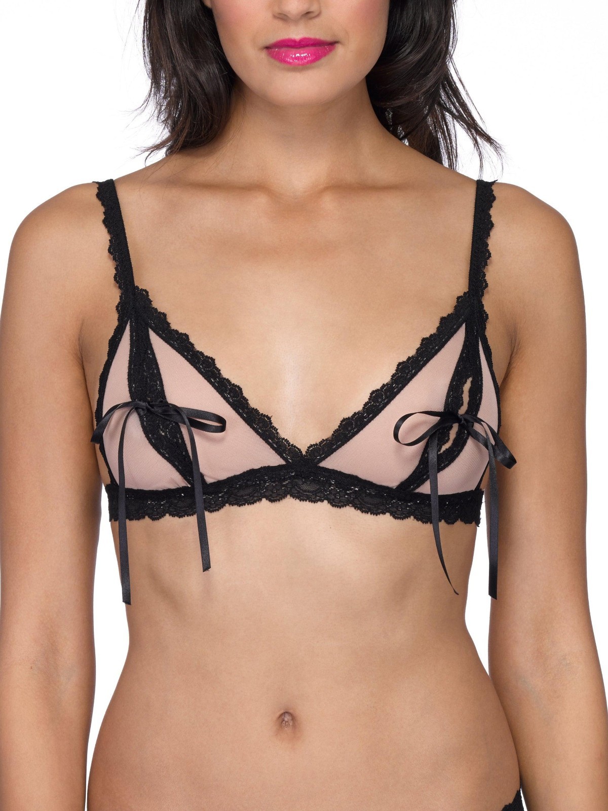 Hanky Panky Nude Illusion Tie Bralette and Thong G-String