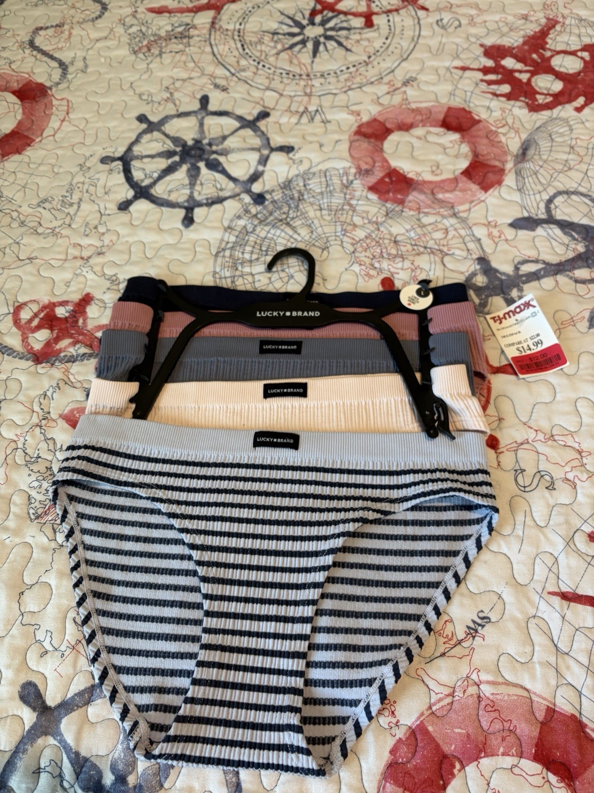 Lucky Brand Women’s Bikini Underwear Polyester Blend, 5-Pack, Size L NWT