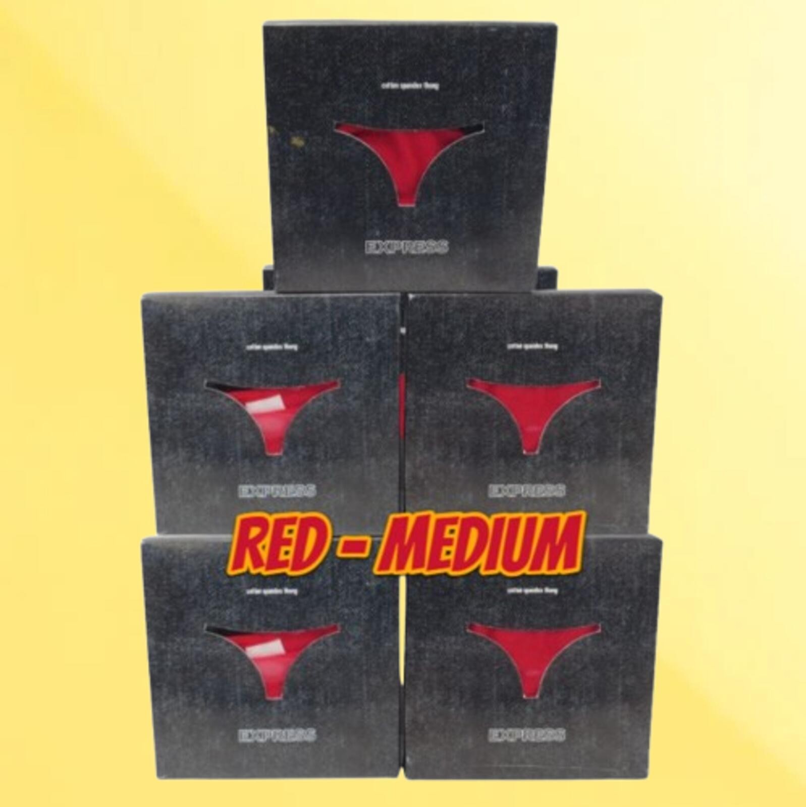 EXPRESS INTIMATES COTTON SPANDEX THONG PANTY RED SIZE MEDIUM BOXED LOT OF 5