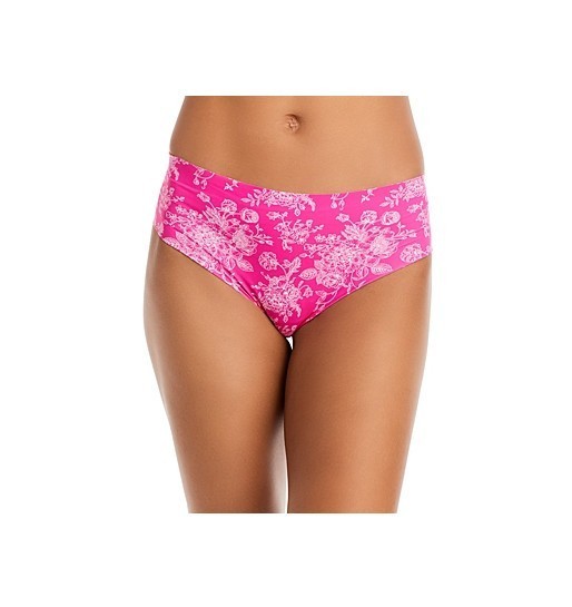 Aqua Stretch Hipster Fuschia Rose Toile, Nylon Spandex Blend, L