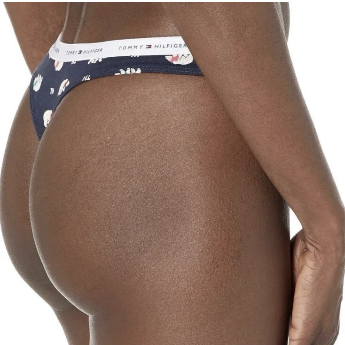 Tommy Hilfiger Women’s Cotton Thong Underwear Panties 5-Pack Large Polar Bear