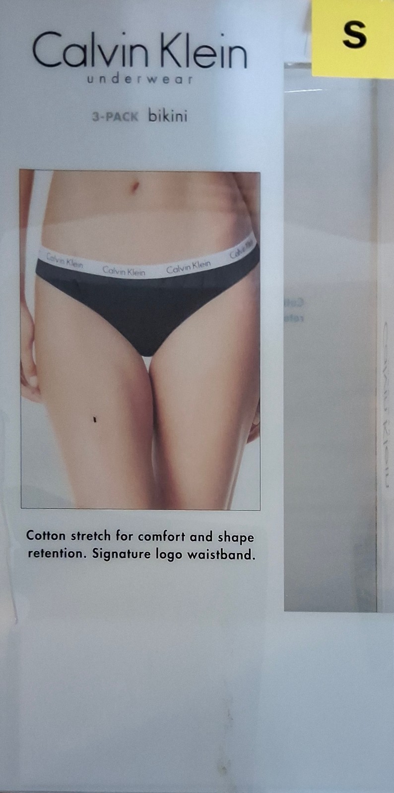 Calvin Klein Womens Bikini Underwear – Size S – Cotton CK – 3 pack – Open Box