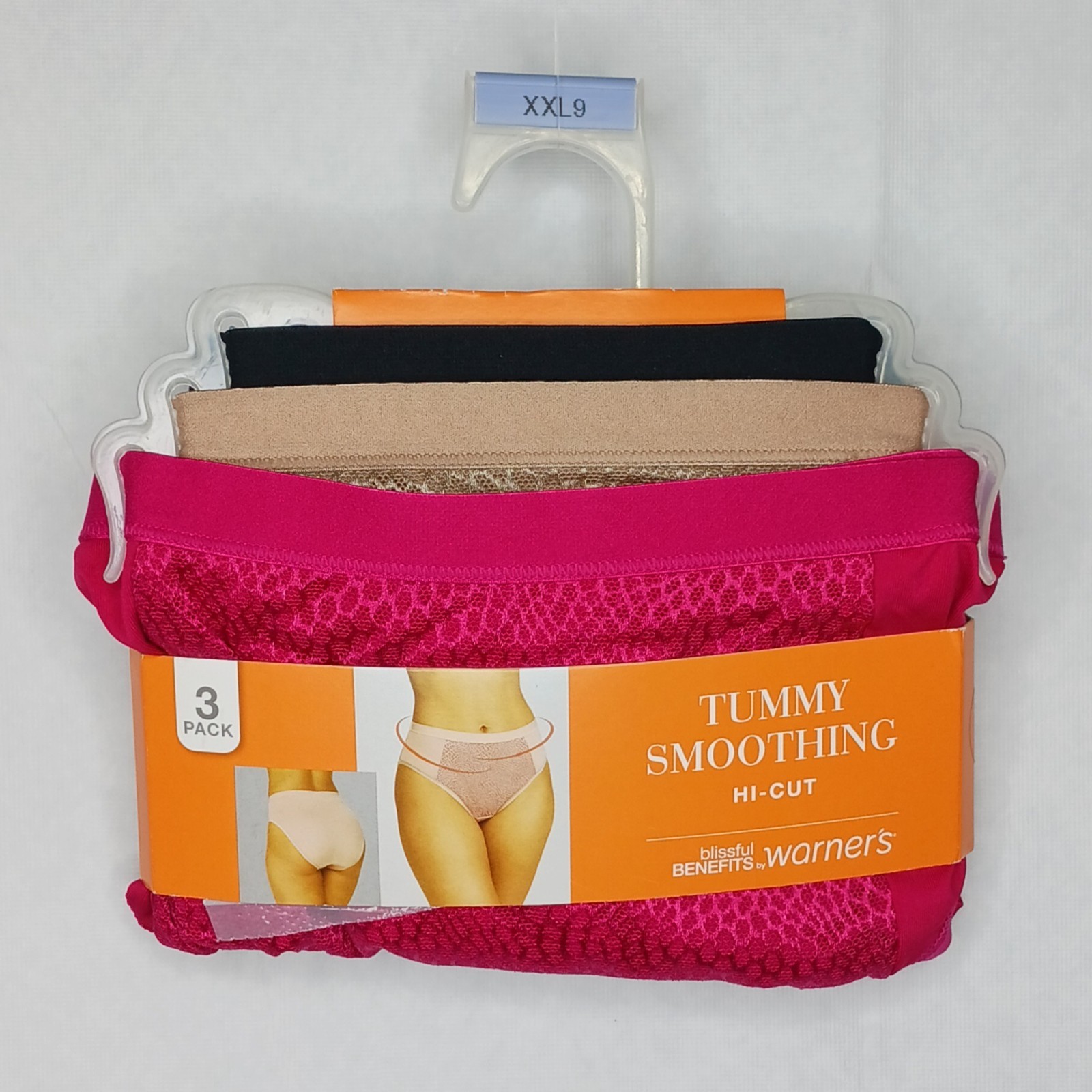 Warner’s Womens Hi-Cut Underwear Panties Tummy Smoothing 3-Pair multicolor XXL9