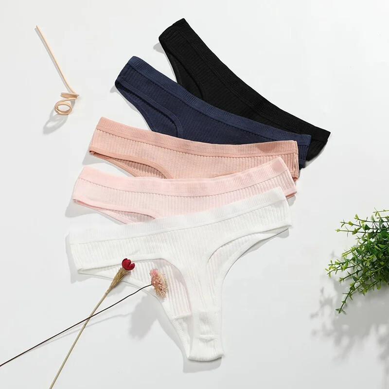 1 Piece Women’s Thongs Underwear Cotton Breathable Panties Hipster Bikini Briefs
