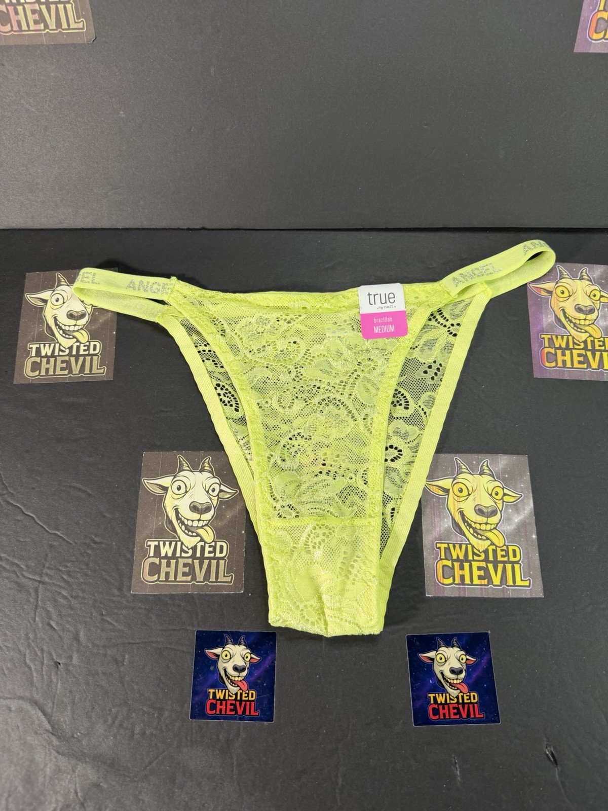 Rue21 True Women M Brazilian Panty Underwear See Through Mesh Sheer Floral Angel