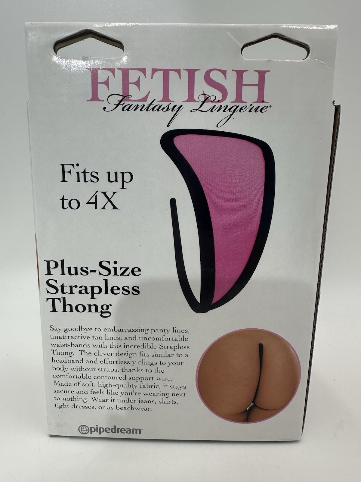 Plus Size Strapless Thong Underwear Fetish Brand Adult Lingerie Pink New In Box