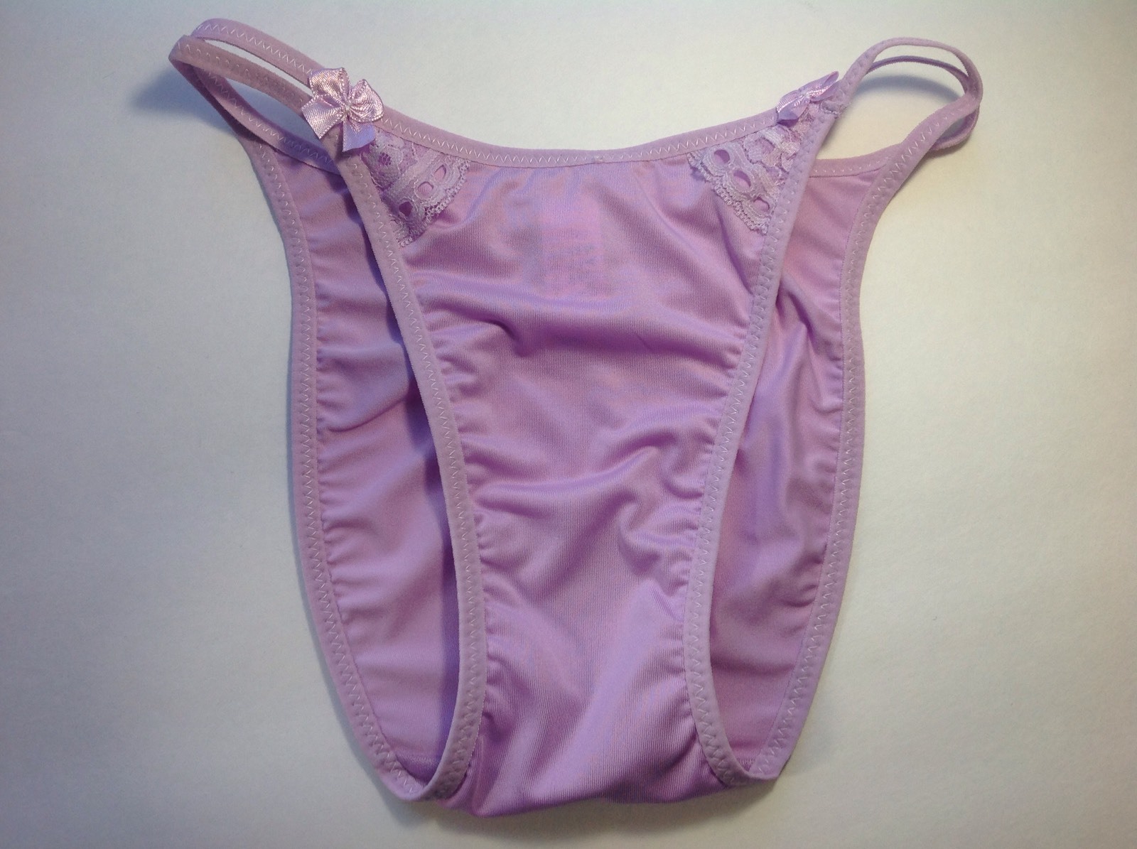 Women Panties,Bikinis Size S. Small Lavender Soft Silky W/Net&Decoration