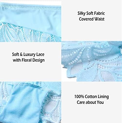 6 Pack of Lace Panties for XX-Large New – Tomato Red*1 Black*1 Grape Purple*1
