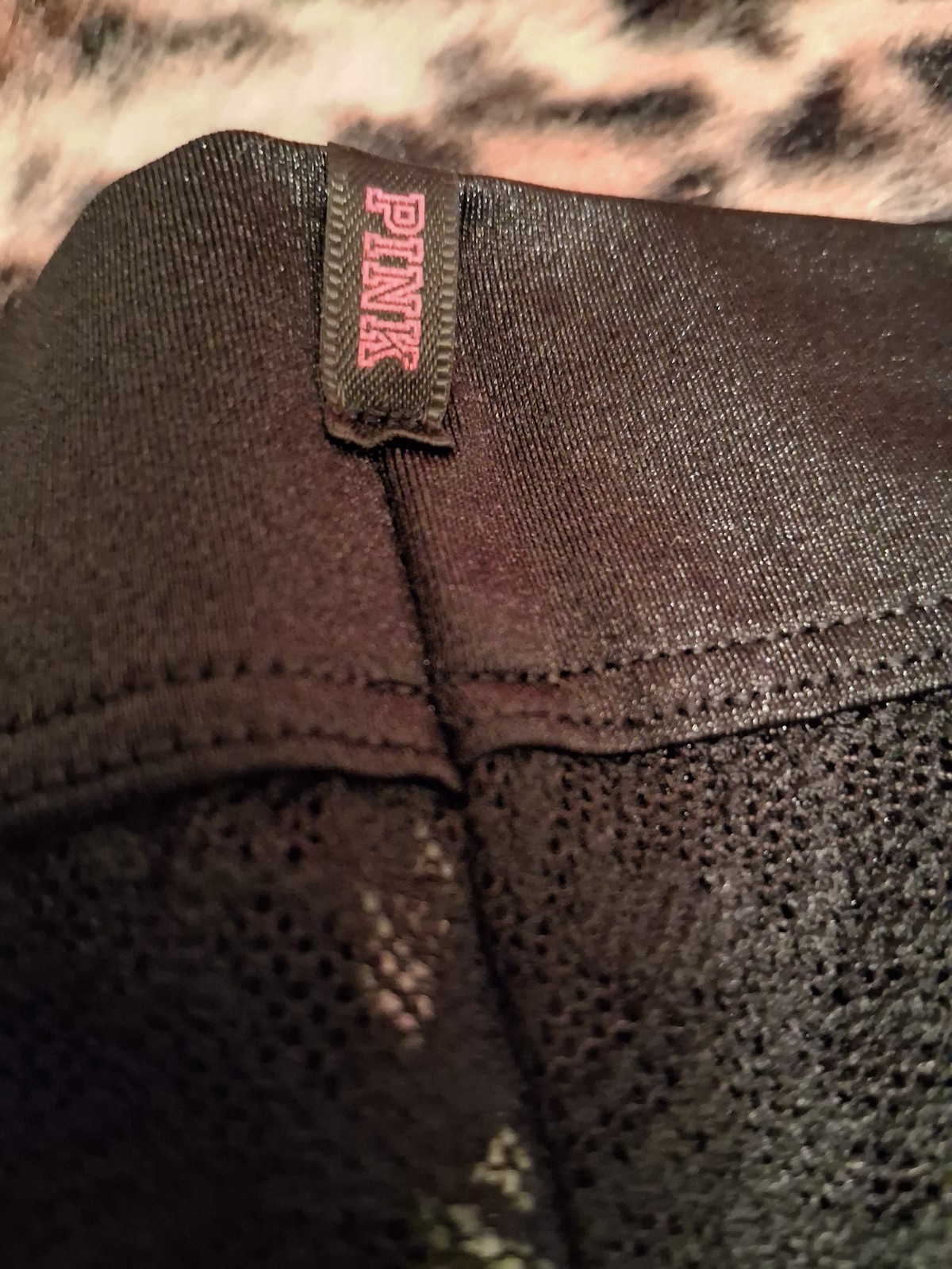 Victoria’s Secret Pink Peony Lace Booty Shorts with Thick Satin Trim SZ~L Black