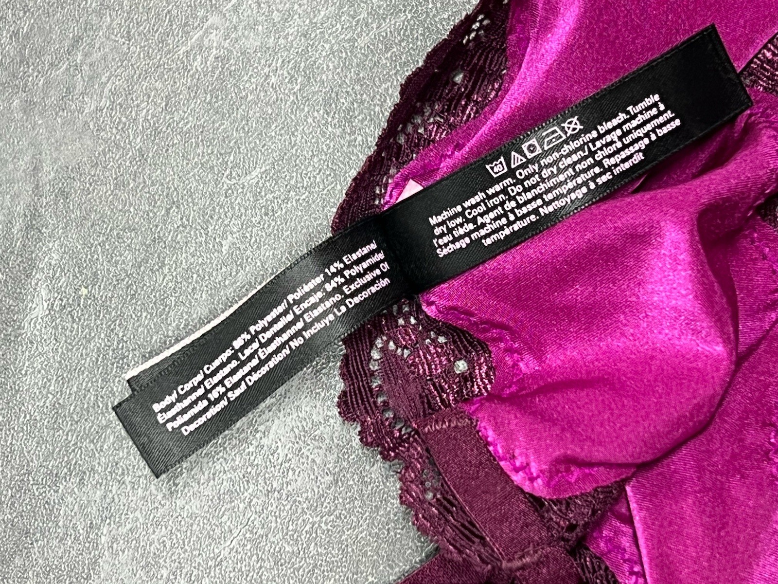 Vintage Victoria’s Secret Silky Satin Cheeky Panty Raspberry Magenta M New