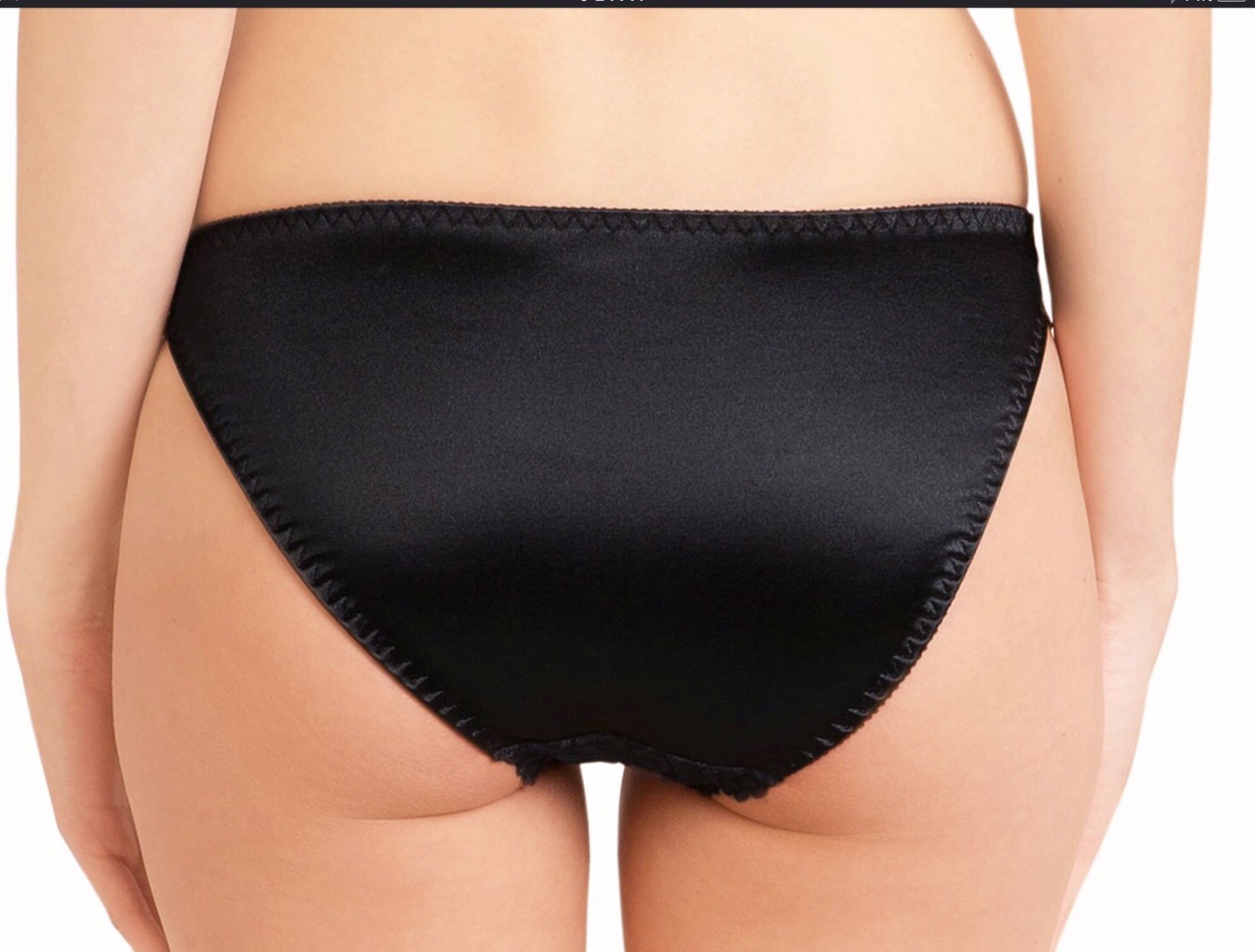 Women Panties Bikinis ILUSION Size L. Black Soft Floral Fishnet W/satin Back